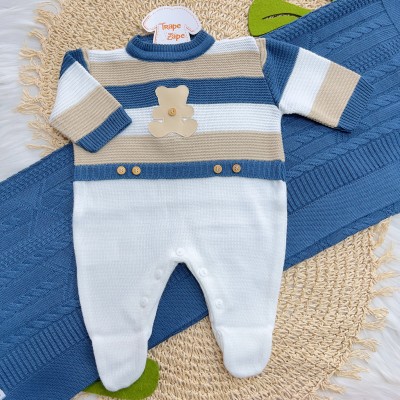  Saida maternidade Fernando - Azul Jeans e Bege